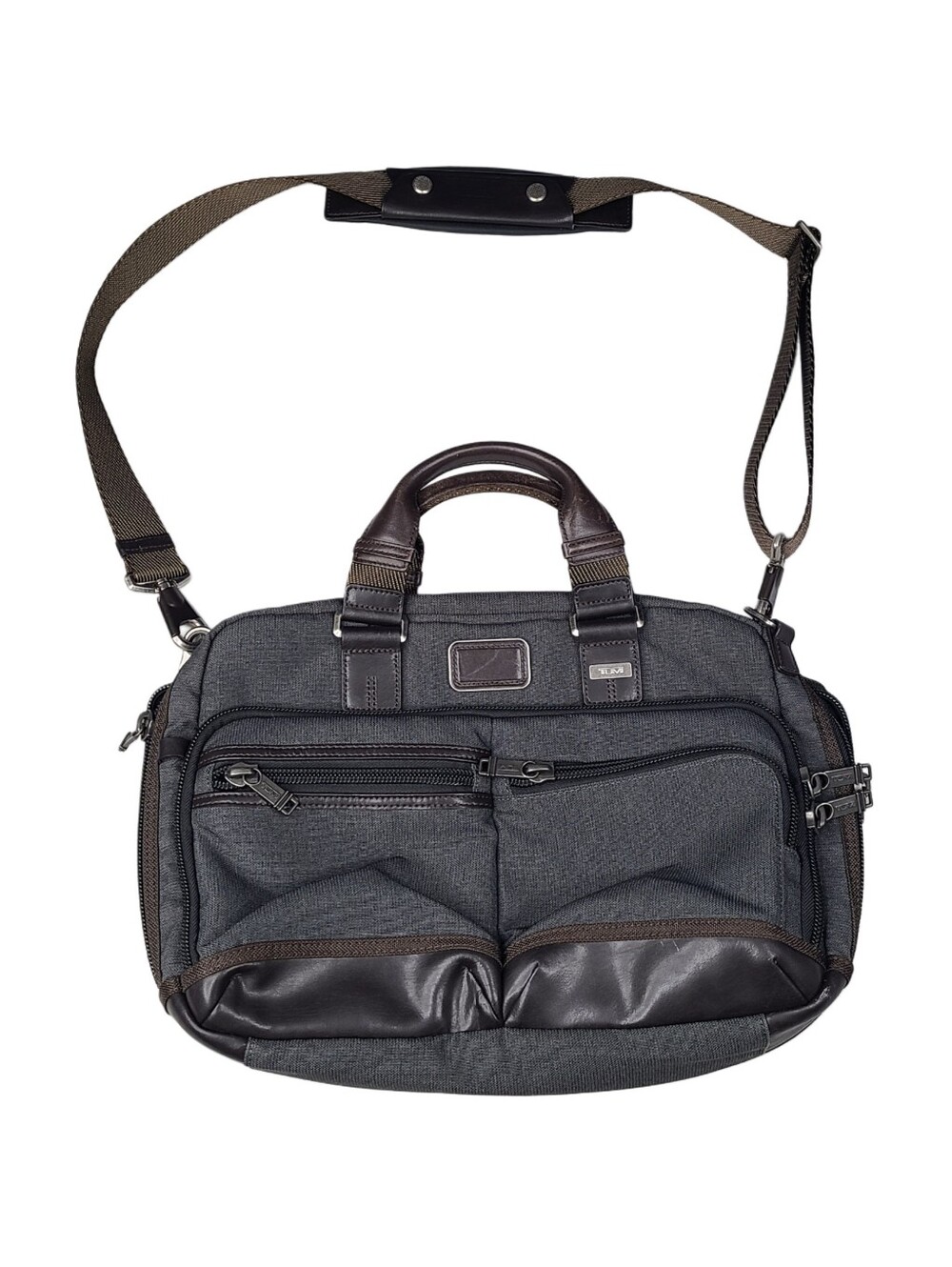 TUMI Alpha Bravo Men's Andersen Slim Commuter Brief Bag Grey